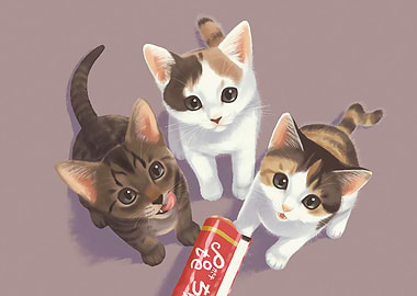 Three Kittens and a Treat