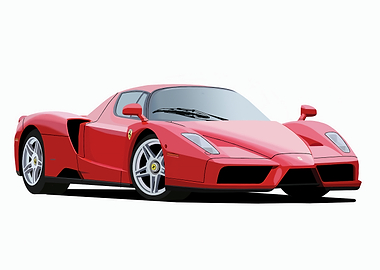 Red Ferrari Enzo Illustration