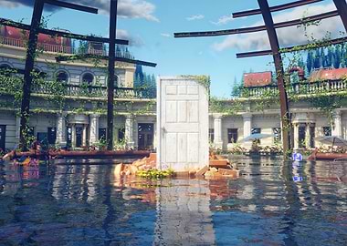 Flooded Ruins with Doorway