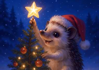 Christmas Hedgehog - Festive Forest Friend