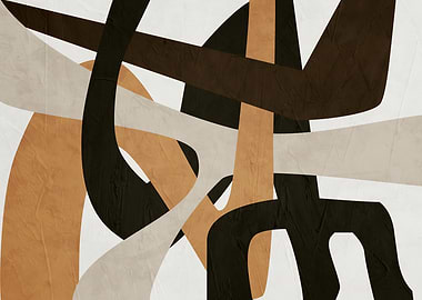 Abstract Interwoven Shapes Art