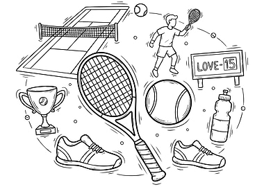 Tennis Doodle Illustration