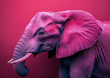 Pink Elephant Portrait