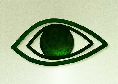 Green Eye Symbol on Textured Background