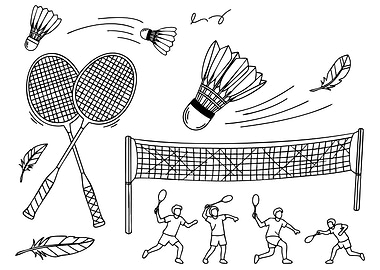 Badminton Game Doodle