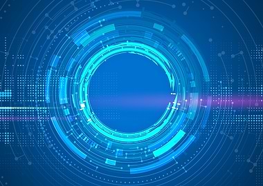 Abstract Blue Technology Circle Background