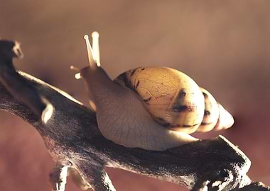 Snail on a Branch - Lissachatina allisa
