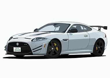 White Jaguar XK RS Coupe Illustration
