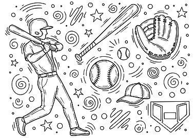 Baseball Doodle Art
