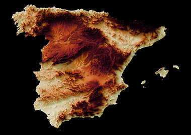 Spain Topographic Map