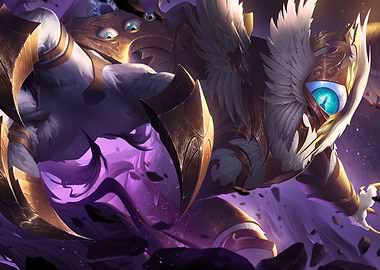 Fantasy creature with armor and feathers