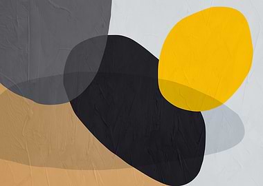 Abstract Shapes in Yellow, Black, and Gray