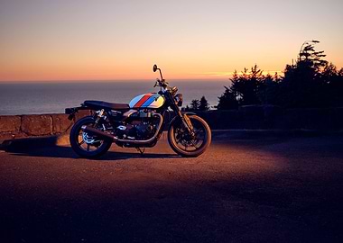 Motorcycle at Sunset