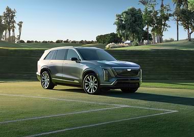 Cadillac Lyriq on Green Field