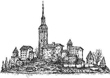 Monochrome Village Sketch