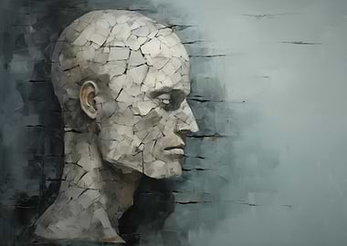 Surreal Stone Head Profile