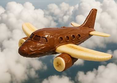 Chocolate Banana Airplane in the Sky