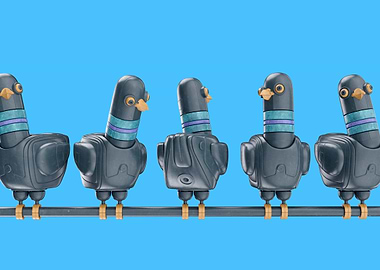 Robotic Pigeons on a Wire