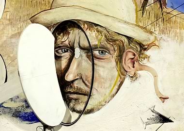 Abstract Portrait with Hat and Device