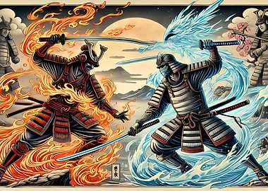 Samurai Fire and Water Duel