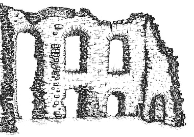 Ruined Stone Building Illustration