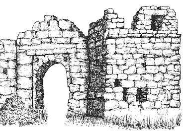 Ruined Stone Archway Illustration
