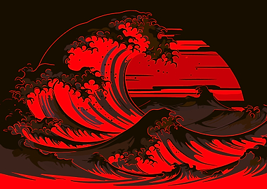 Red Wave Illustration