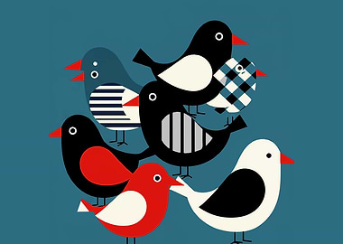 Colorful Geometric Bird Illustration