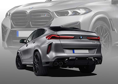 Silver BMW X6 M Competition