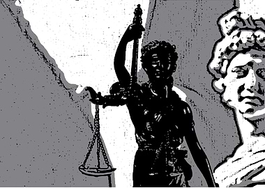 Lady Justice and David Statue