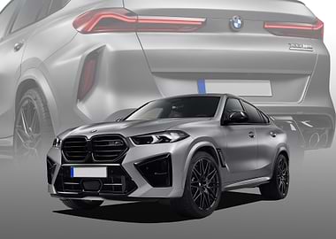 Silver BMW X6 M Competition