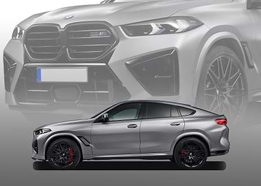 Silver BMW X6 M Competition