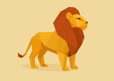 Geometric Lion Illustration