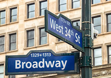 West 34th Street and Broadway Sign