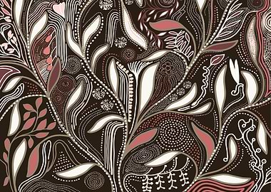 Floral Pattern with Brown Background