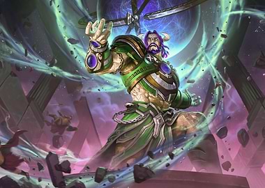 Fantasy Warrior Casting Magic Spell