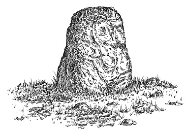 Monochrome Stone Monument Drawing