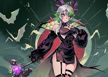 Girl with Horns and Bats