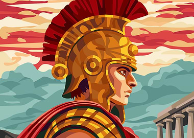 Ancient Roman Soldier Illustration