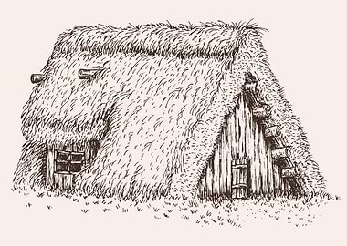 Thatched Cottage Illustration