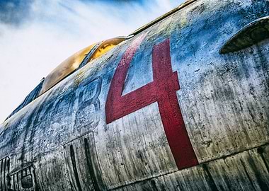 Vintage Airplane Fuselage with Number Four
