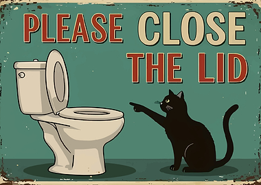 Please Close the Lid Sign