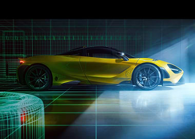 yellow mclaren sports car