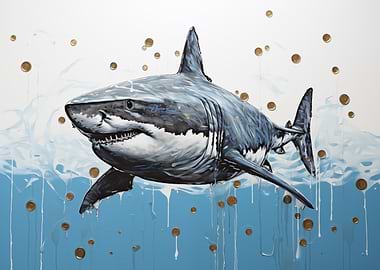 Great White Shark Painting