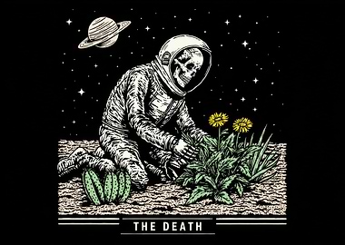 Death in Space: Gardening Skeleton Astronaut