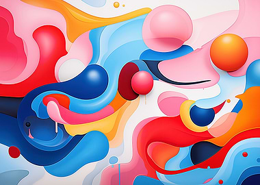 Abstract Colorful Shapes and Spheres