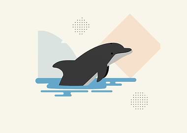 Minimalist Dolphin Illustration