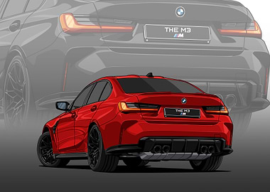 Red BMW M3 Illustration