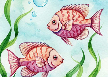 Watercolor Fish Illustration