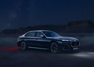 bmw 7 series at night